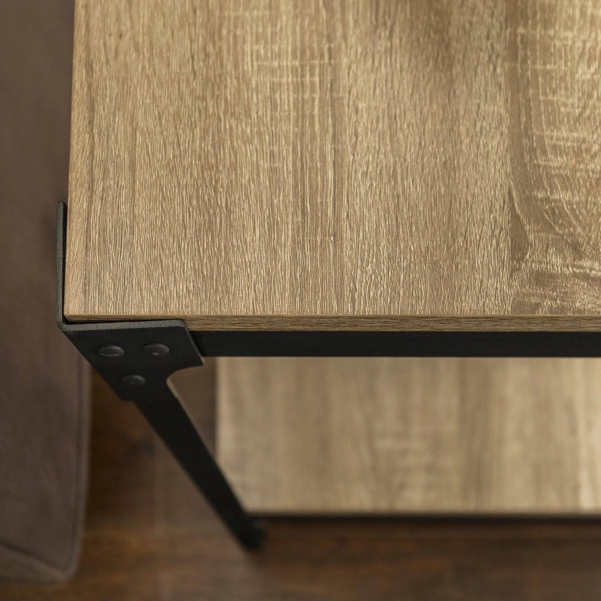 Angle Iron Side Tables Set of 2 Driftwood X460650