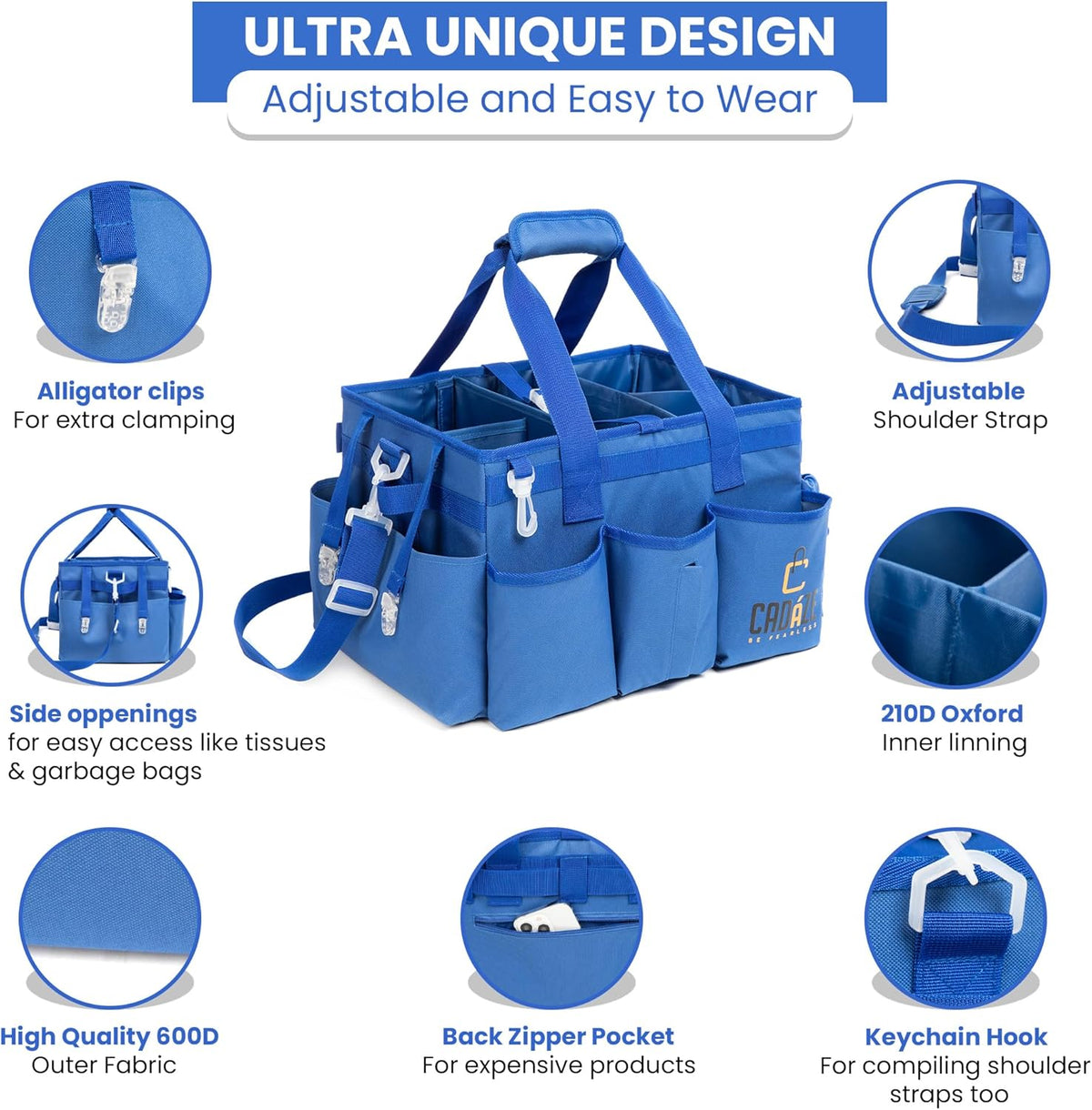 Large Cleaning Caddy Bag with 4 Adjustable Dividers C3020