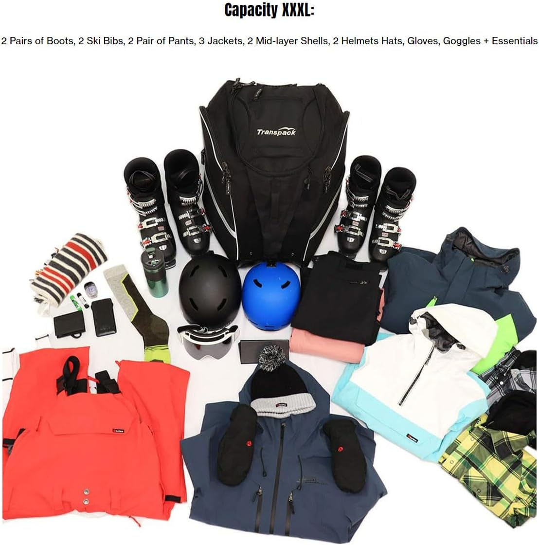 Unisex Water-Resistant 80 L Ski Snowboard Boot Helmet Goggles Gear Backpack Bag I983901