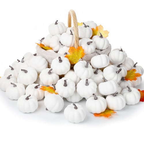 50 Pcs 3.15 Inch Orange Fall Artificial Foam Pumpkins C186
