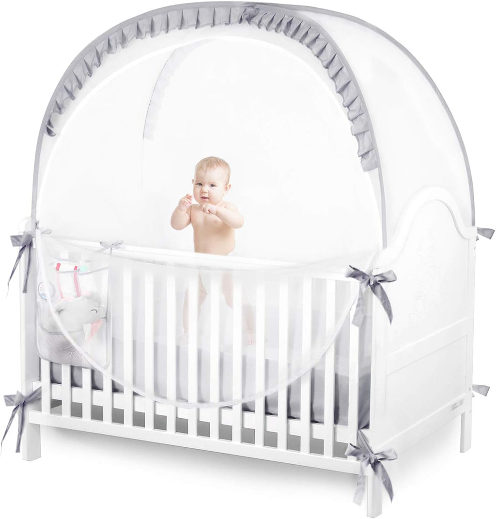 White Pop Up Baby Crib Tent W583918