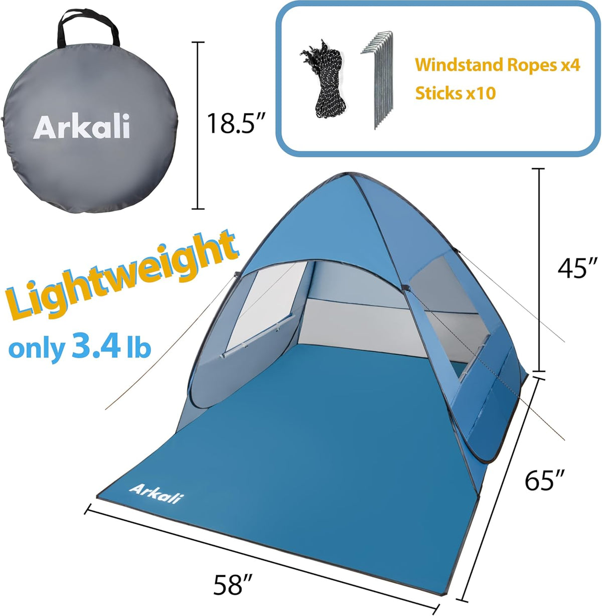 Blue UPF 50+ Pop Up Sun Shelter Z32506