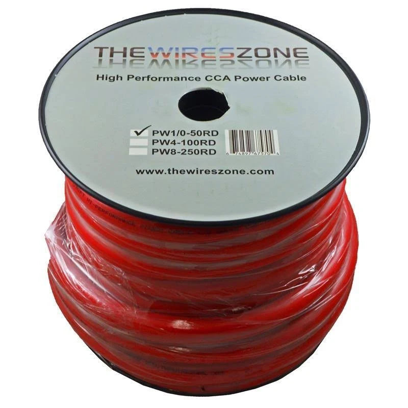 0 Gauge 50 Feet Power Ground Cable Wire Red Q6963
