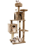 Brown 58 Inch Cat Tree Cat Condo with Scratching Post X20195