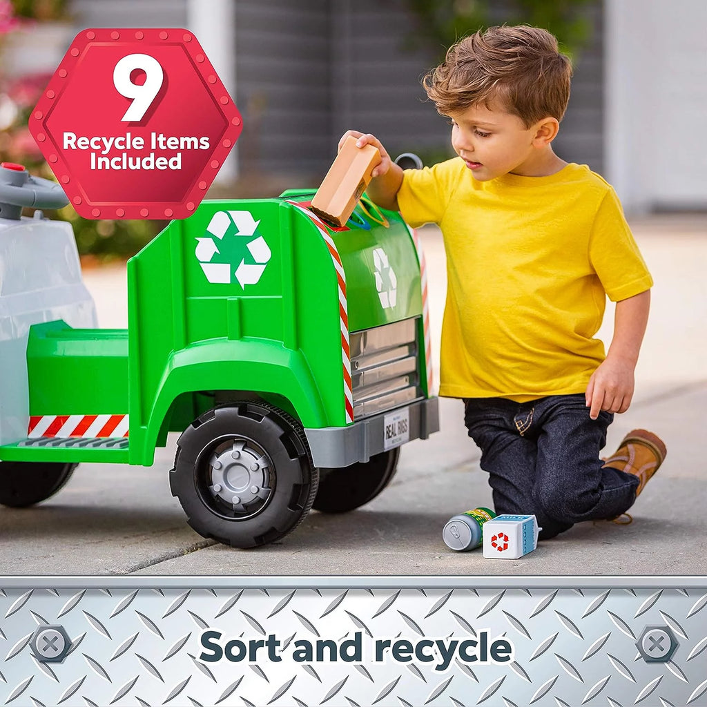 Toddler Recycling Truck Ride On Toy with 6 Volt Battery and Charger Y495