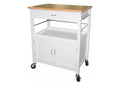 Kitchen Island Cart with Bamboo Top V5358