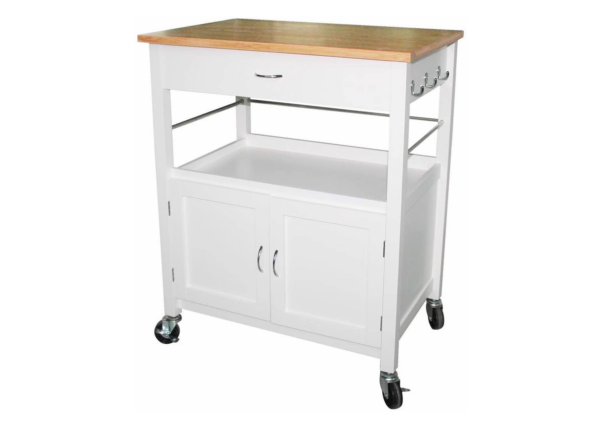 Kitchen Island Cart with Bamboo Top V5358