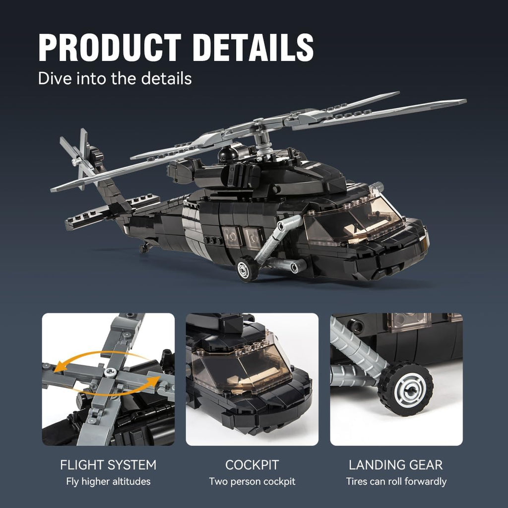 700 Pieces Military Helicopter Building Bricks Set Z54082