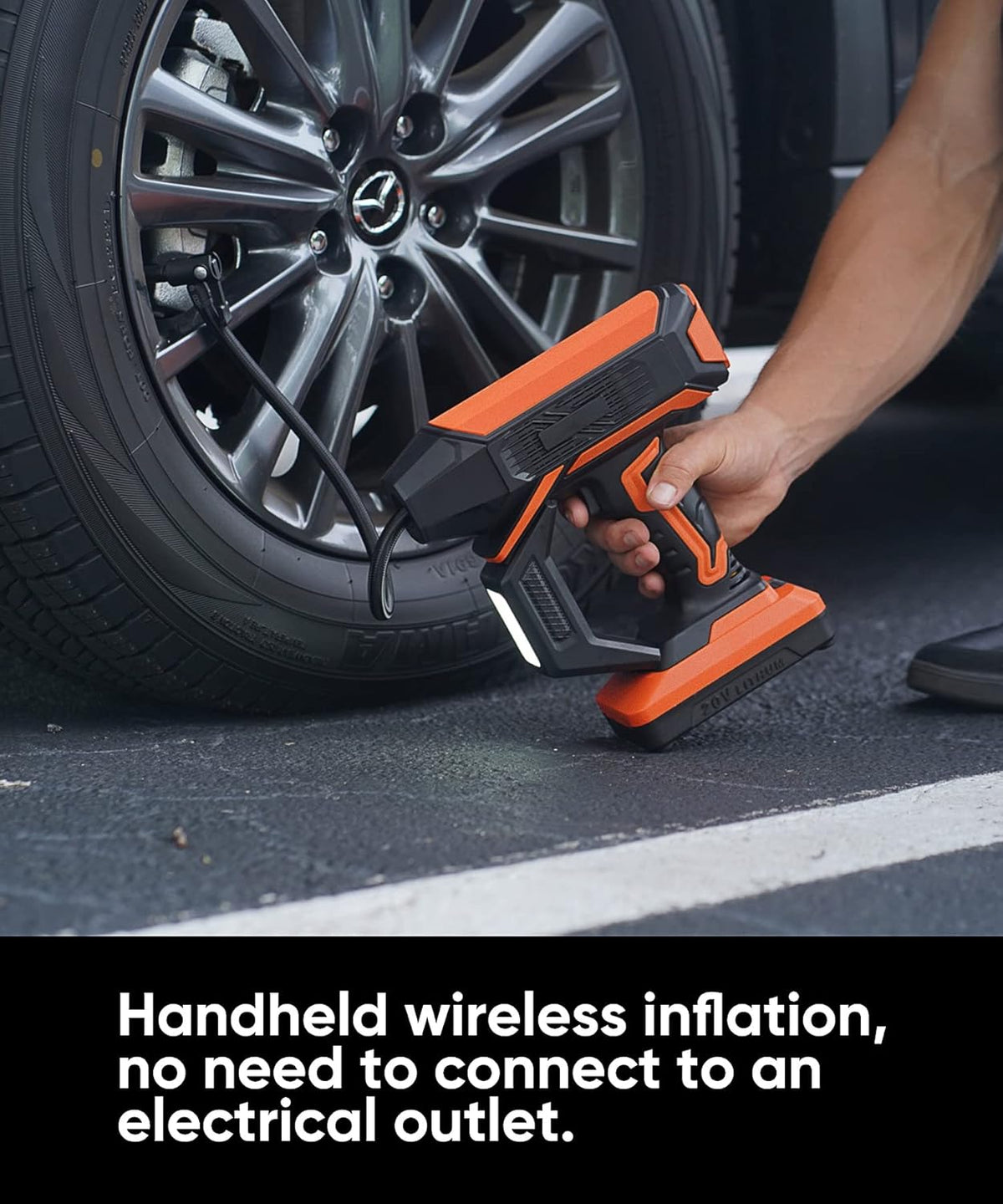 Portable Handheld Cordless Tire Inflator Air Pump with Rechargeable Battery M450463
