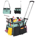 Blue-Green Waterproof Rolling Cleaning Caddy with Detachable Trolley T946529