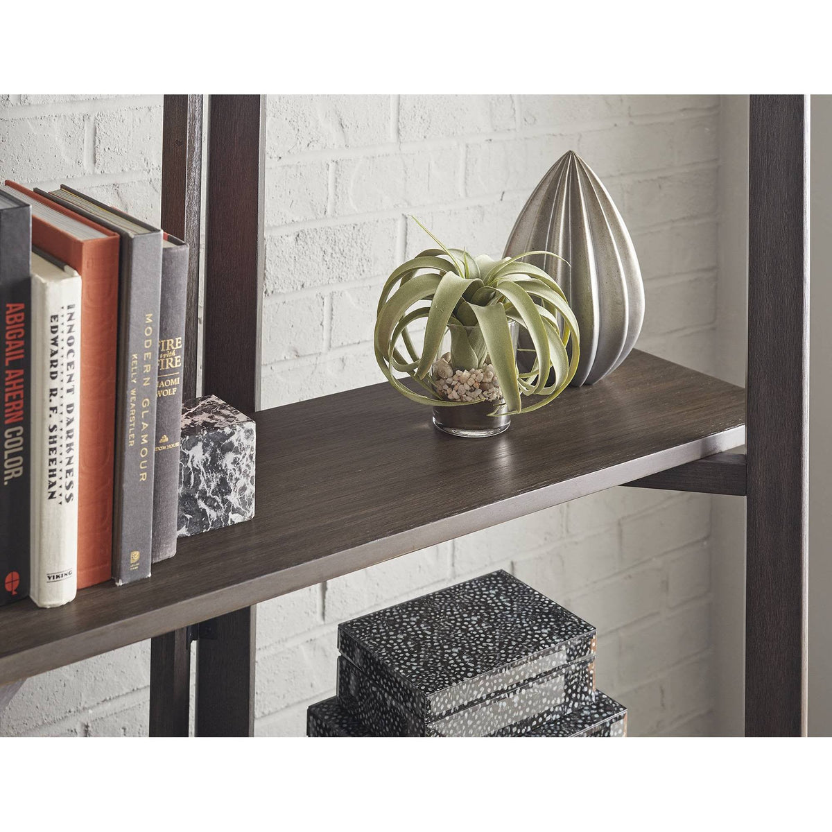 Dark Brown Solid Wood Bookcase Room Divider O757