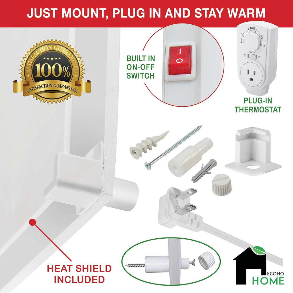400W Wall Mount Convection Heater with Thermostat F77060