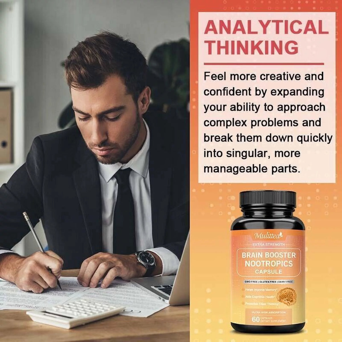 60 Capsules Memory Focus Mental Concentration Pills C570391