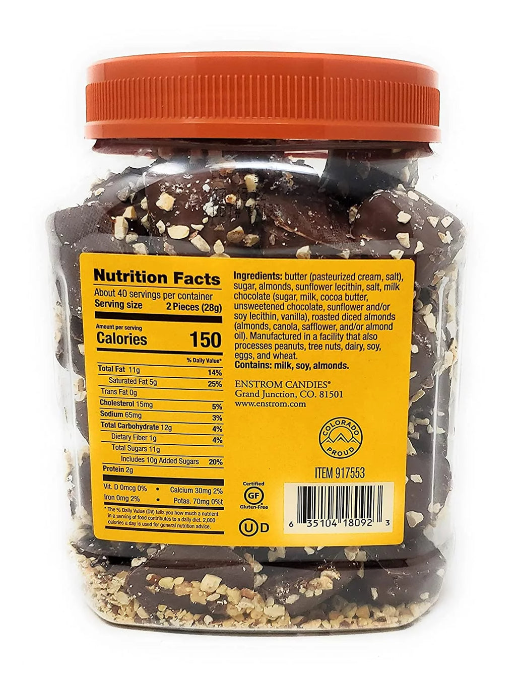 Almond Toffee Tub (Milk, 2.5lb) P659