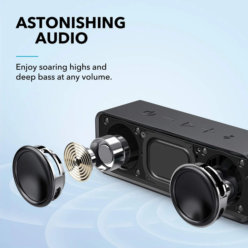 Black Portable Bluetooth Speaker Waterproof 24H Playtime E144061