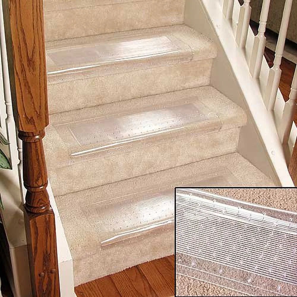 Set of 2 Clear Stair Treads Carpet Protectors G8205