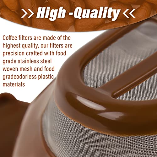 Single Serving Ground Coffee Brew Filter Holder Basket Reusable Coffee Filter Brown E648443