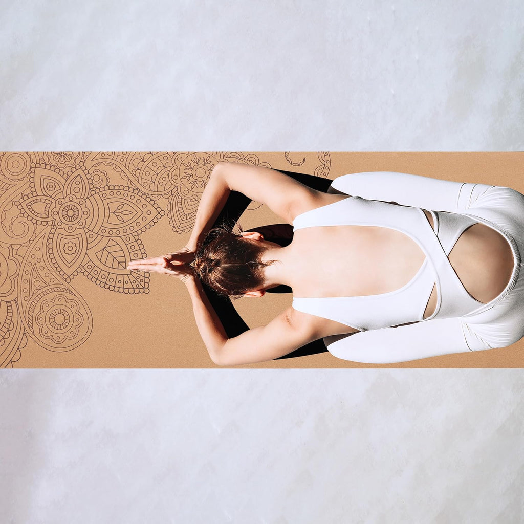 72 x 24in Cork Exercise Mat with Rubber Padding U829130