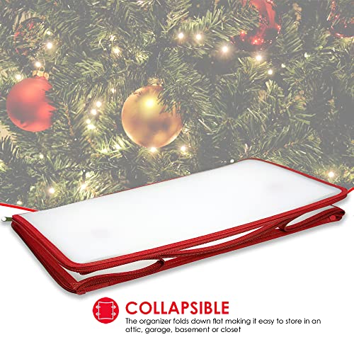 64 Compartment Zippered Christmas Ornament Box with Handles Z979837