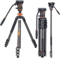 67 inches Carbon Fiber 4-Section Video Tripod with Fluid Drag Head G565365
