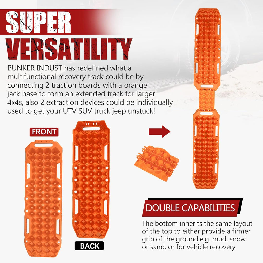 Orange 2 Pcs Off-Road Traction Boards with Carry Bag E192