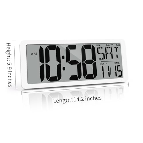 14.2’’ Wall Clock with Auto Backlight, Temp, Date, Timer, DST R474392