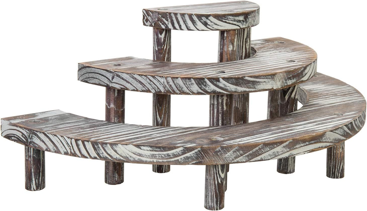 3 Tier Rustic Torched Wood Cupcake Stand R82955