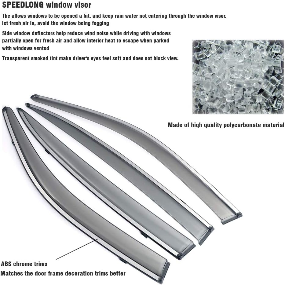 Car Window Visor Vent Shade Deflector Sun Rain Guards H75187