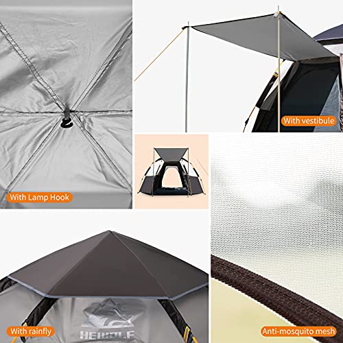 Waterproof Instant Camping Tent, 2/3/4 Person Double Layer Dome Tent K733