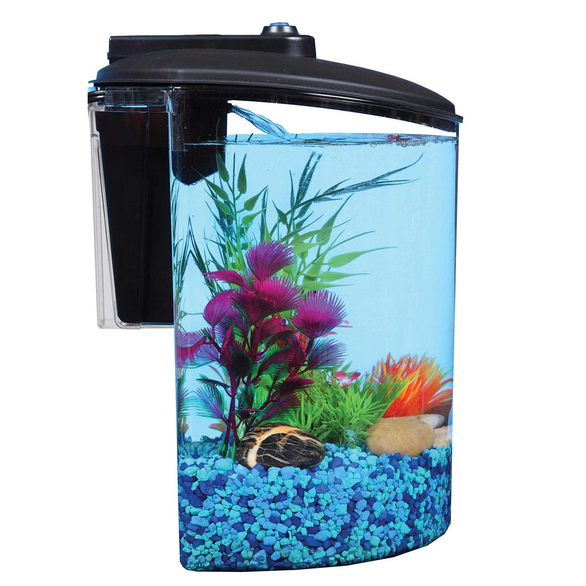 1.5-Gallon Fish Tank with LED Lighting and Power Filter U3691