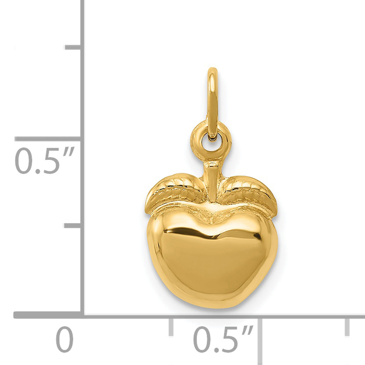 14K Yellow Gold Apple Pendant Charm E39419
