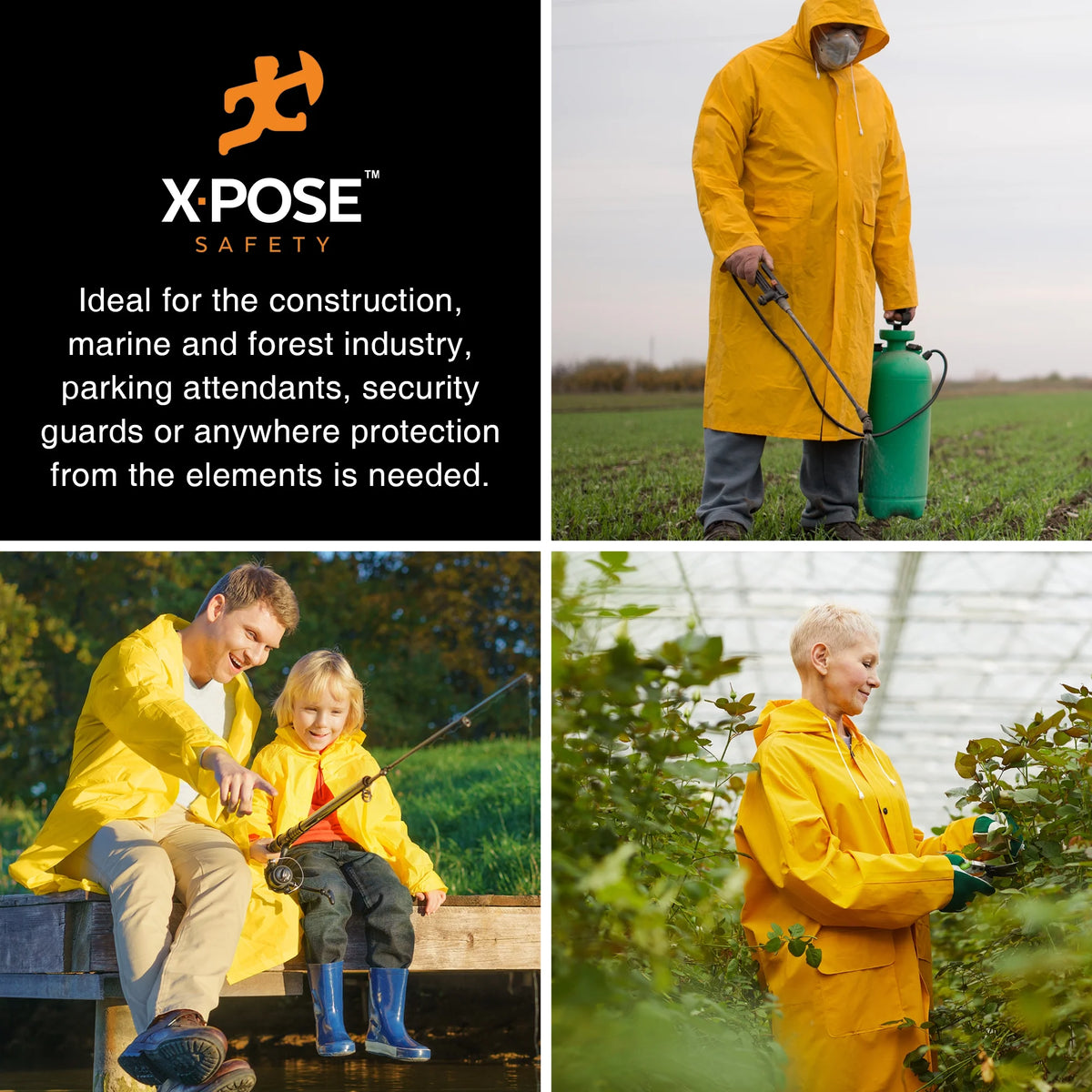 Yellow PVC Raincoat Jacket with Detachable Hood P370
