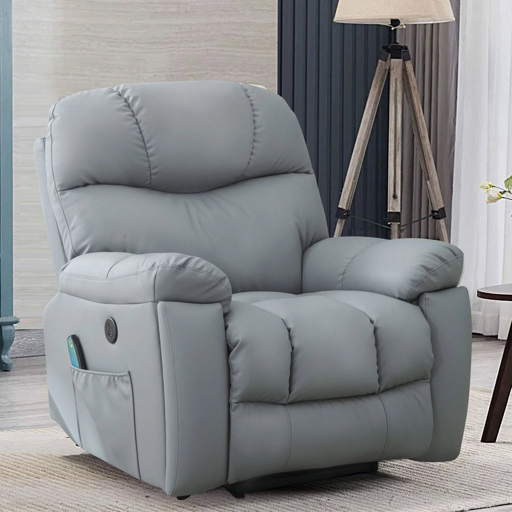 Grey Power Lift Recliner Chair with Massage and Heat R386704