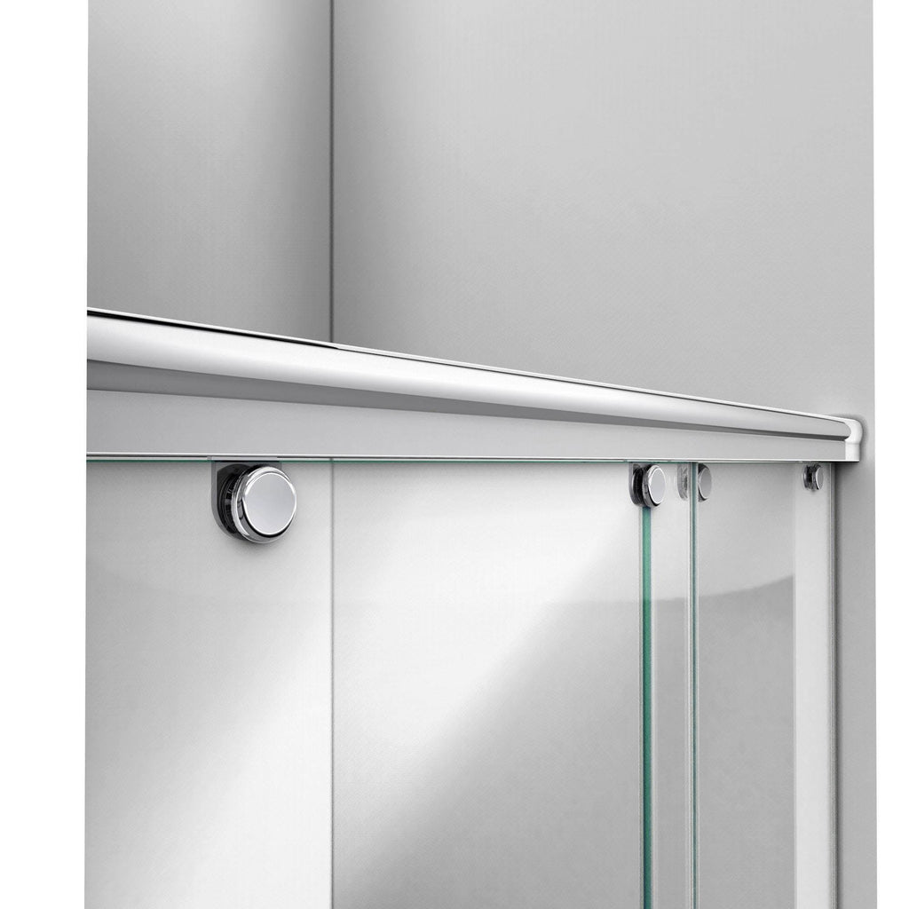 Frameless Bypass Sliding Shower Door Brushed Nickel U1800
