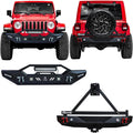 Front and Rear Bumper with LED Lights and Tire Carrier and Winch Plate I7624