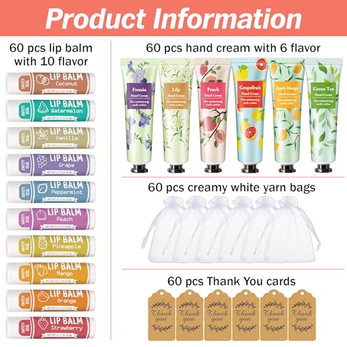 Hand Cream and Lip Balm Set with Organza Bag Y277872