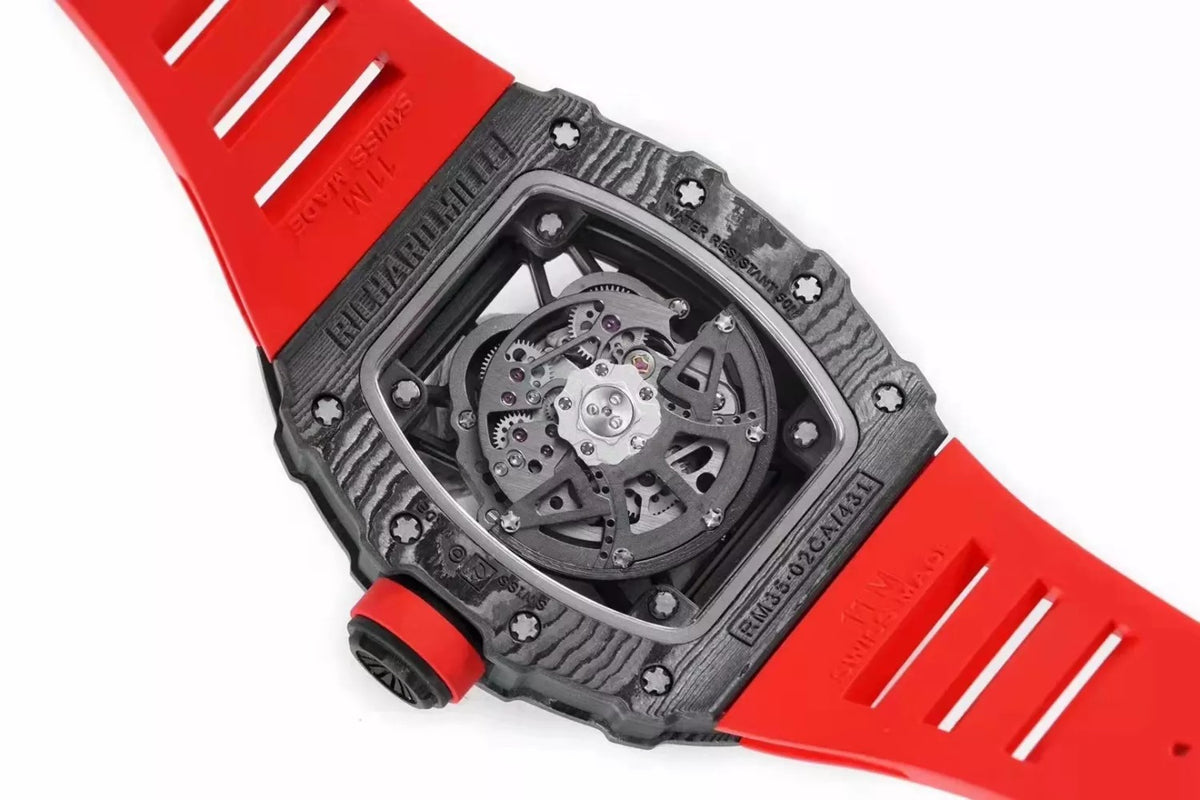 Black Bezel Red Markers Red Rubber Strap Q459