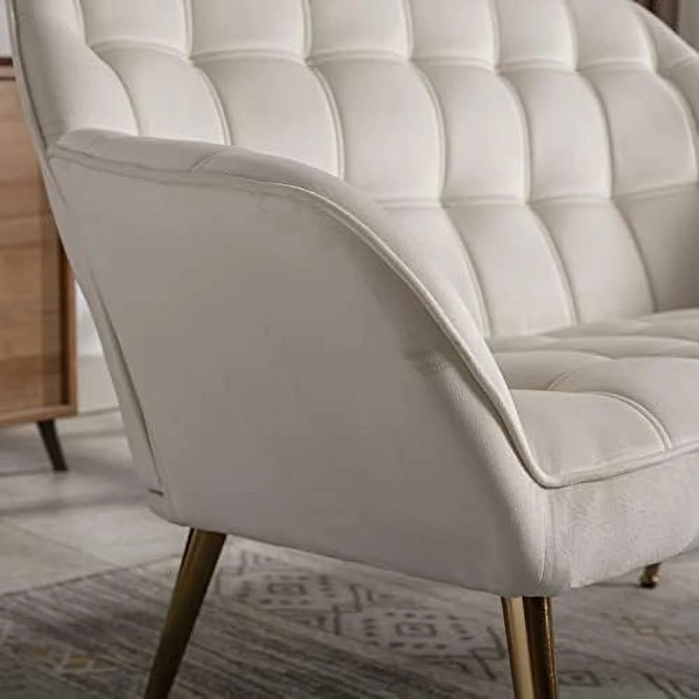 48" Small Fluffy Upholstered Loveseat Sofa with Wood Legs L864