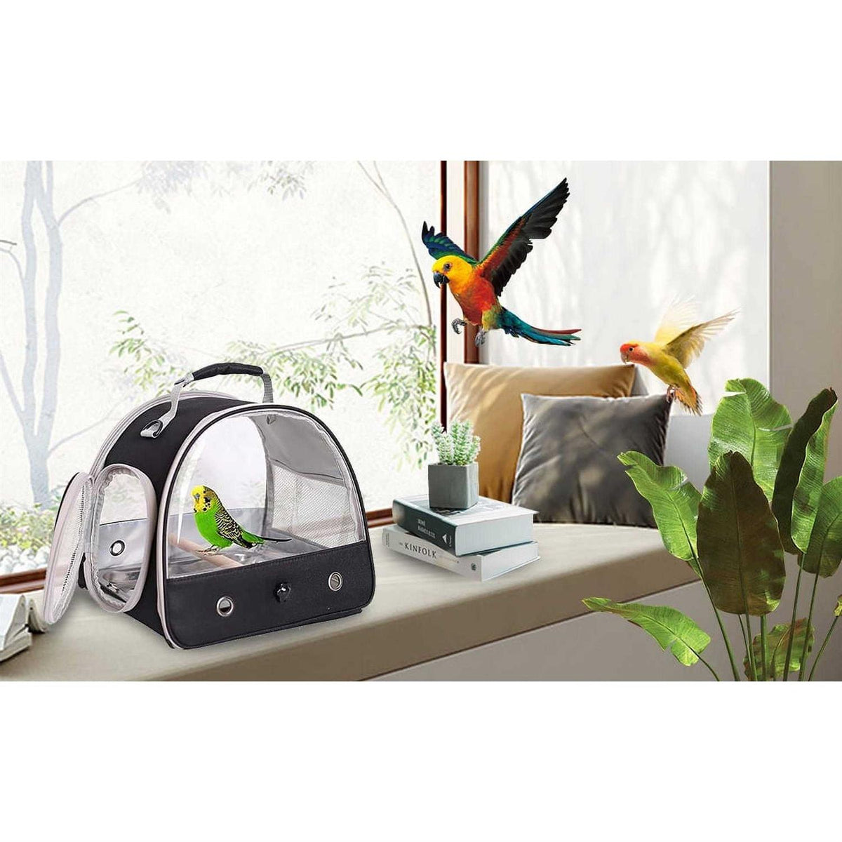 Small Bird Cage with Standing Perch and Stainless Steel Tray T84016