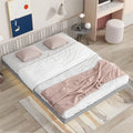 White Full Size Floating Platform Bed Frame with LED Lights D526