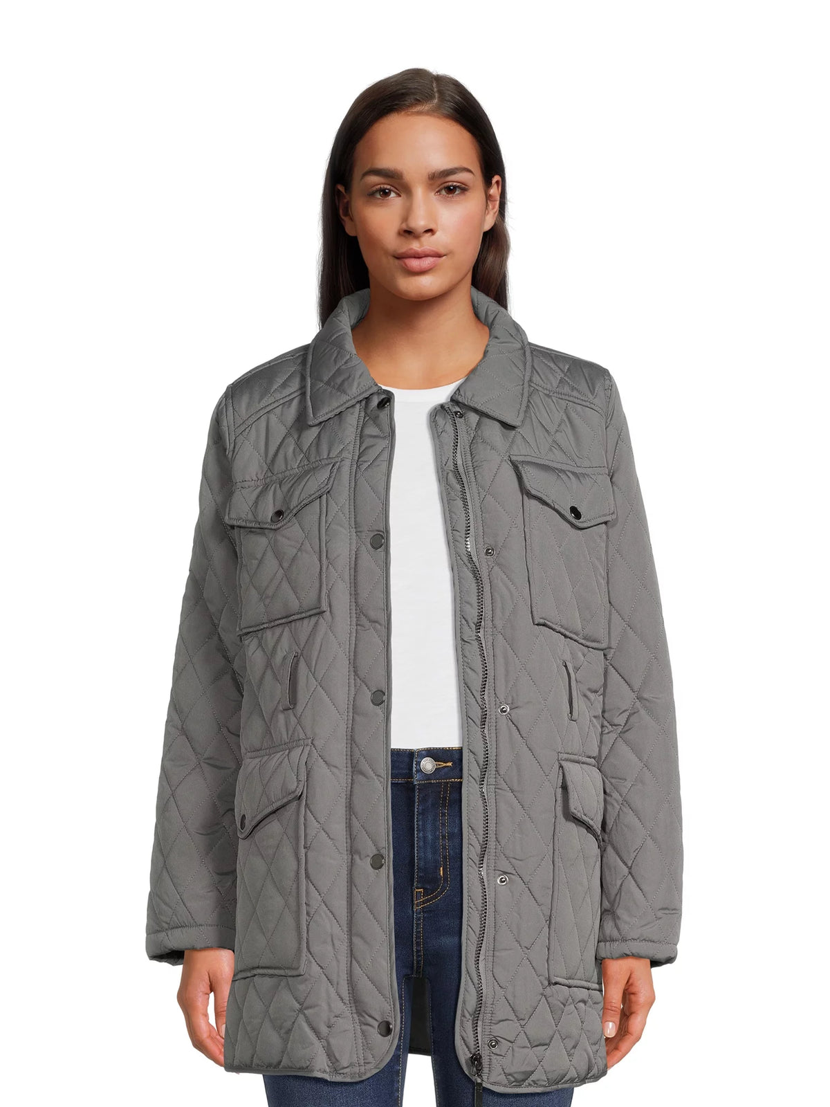 Women’s Quilted Barn Jacket with Belt N571