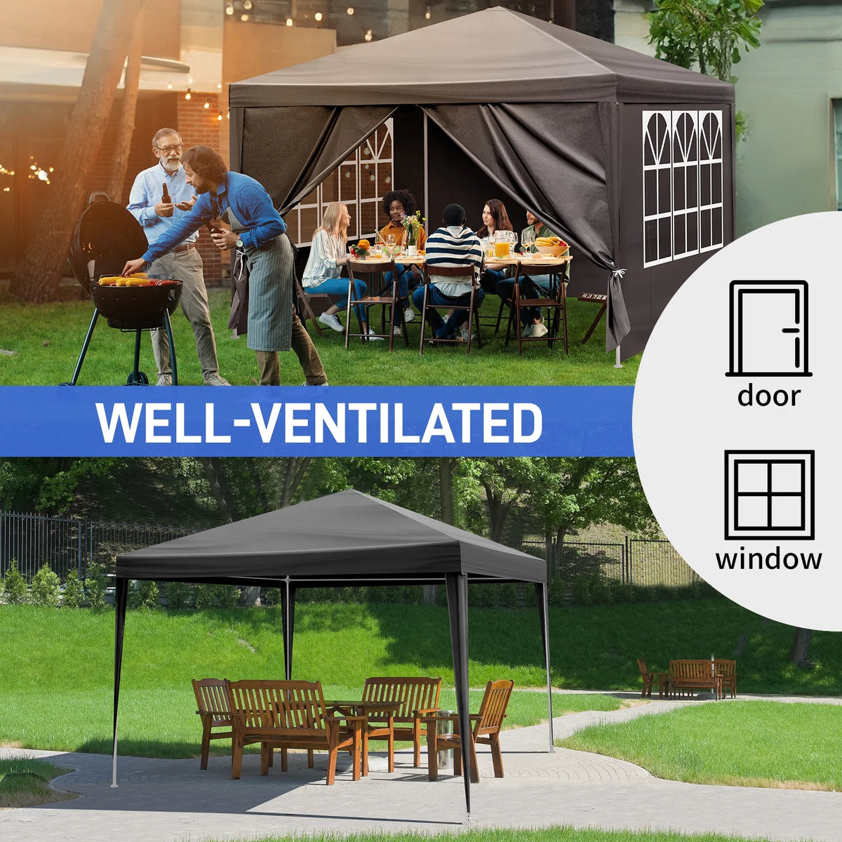 10' x 30' Canopy Tent with 7 Walls White Y514