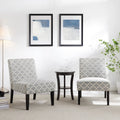 3pc Gray Fabric Upholstered Side Table and 2 Chairs G251