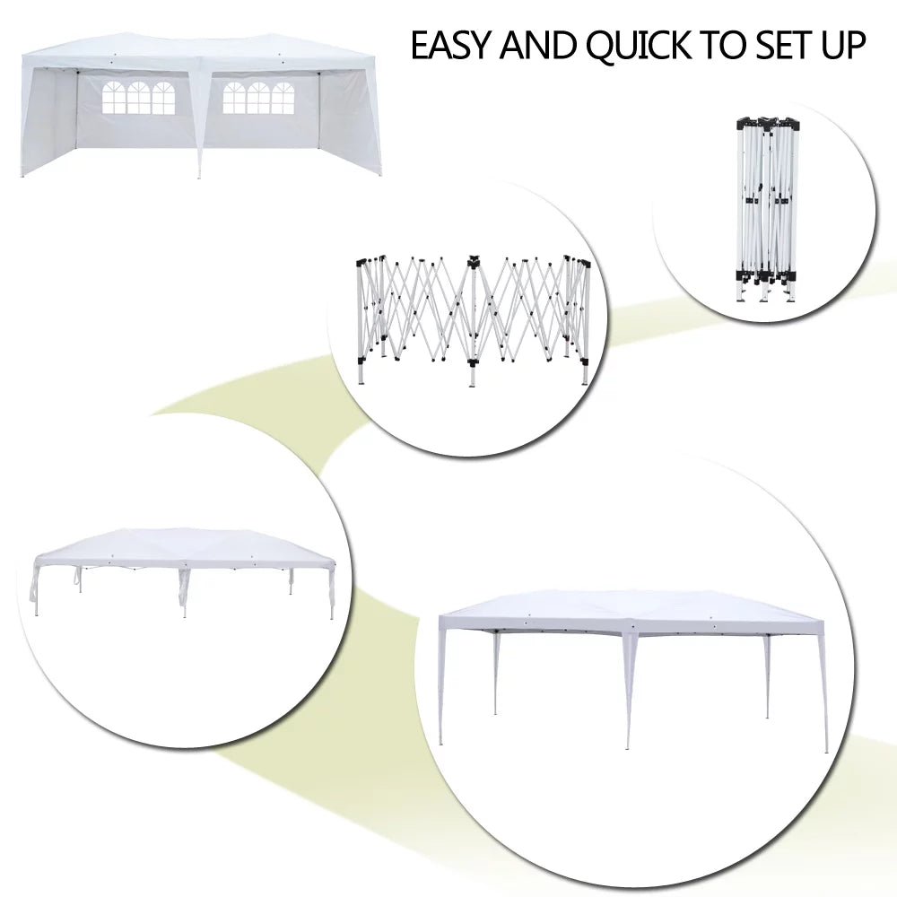 10'X20' Pop up Canopy Tent White Q524