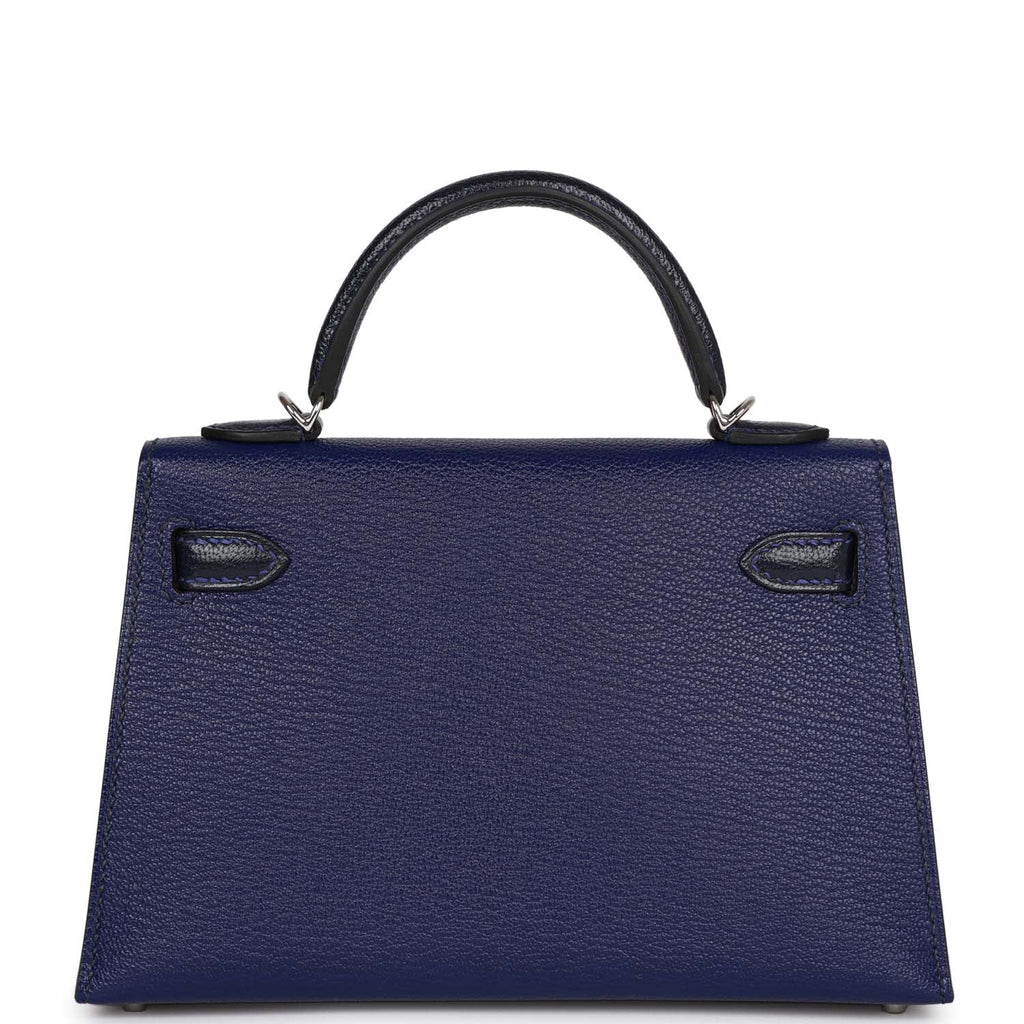 Bleu Encre and Bleu Indigo Chevre Mysore Bag K578