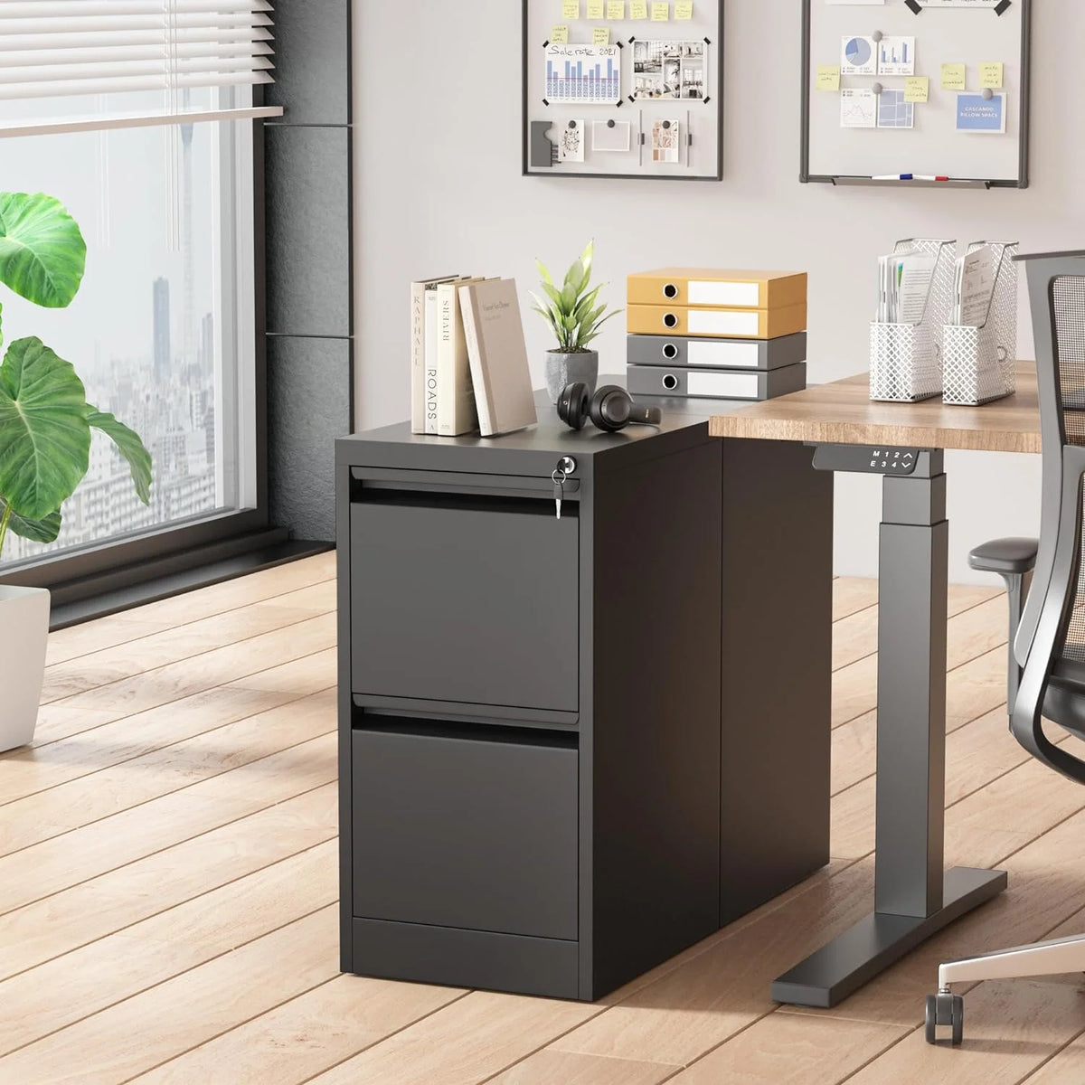 2 Drawer Metal Vertical File Cabinet with Lock S1883