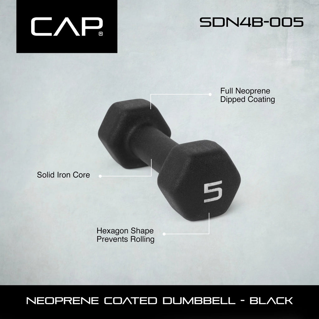 1lb Black Neoprene Dumbbell U2708
