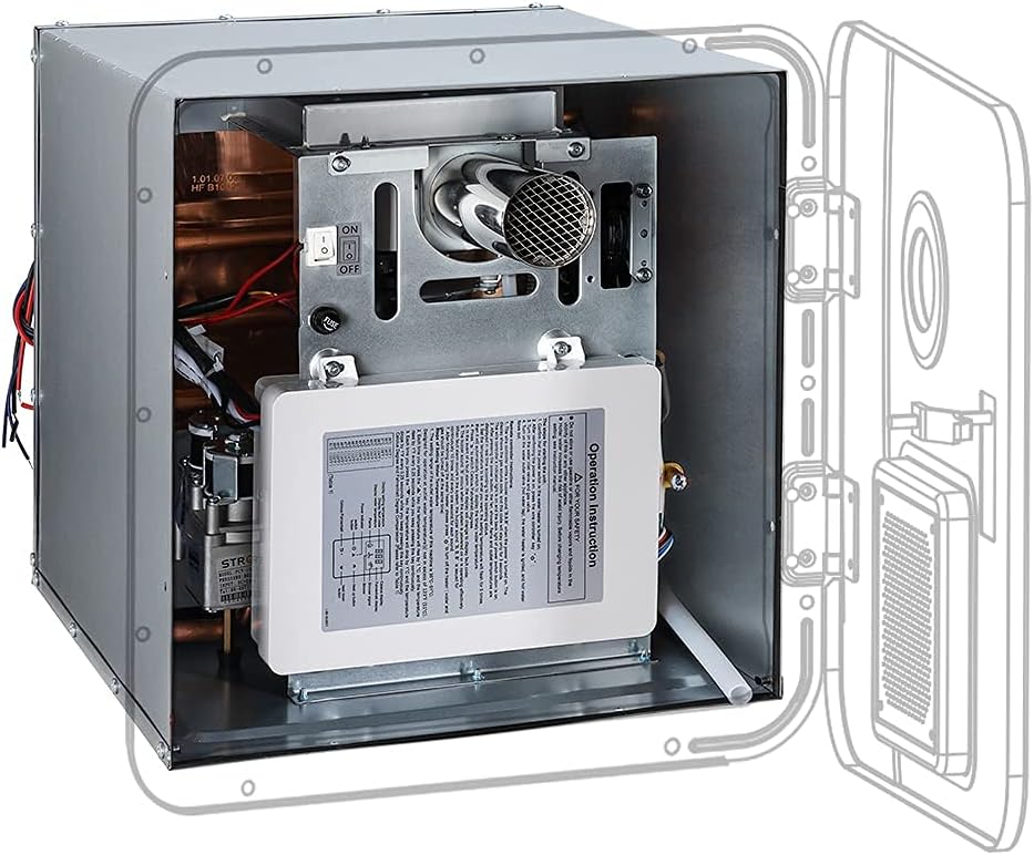 Tankless Propane Gas RV Water Heater 3.5GPM 55000BTU with 15 x 15 White Door S8174