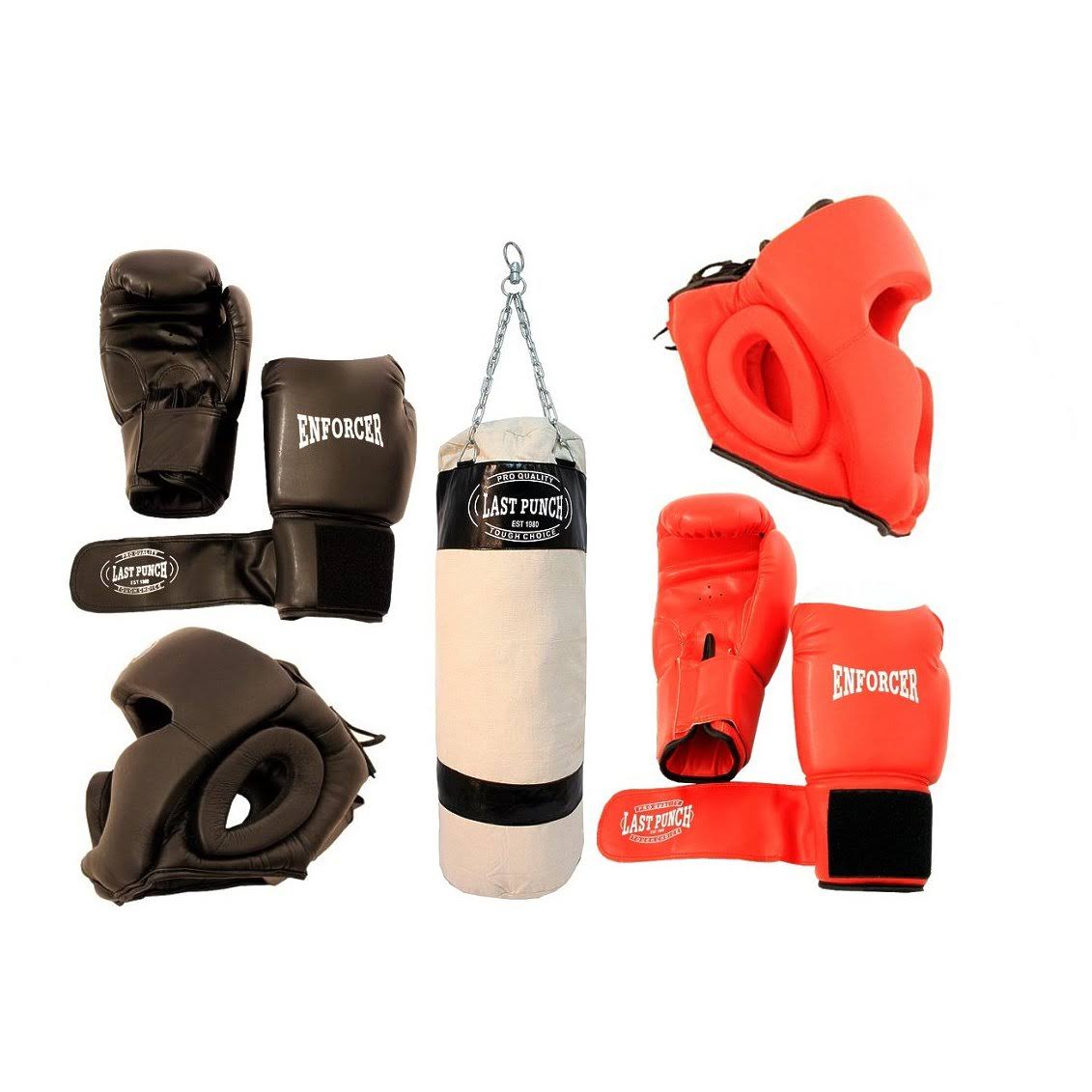 2 Pairs Headgears 2 Pairs Boxing Gloves Punching Bag W60874