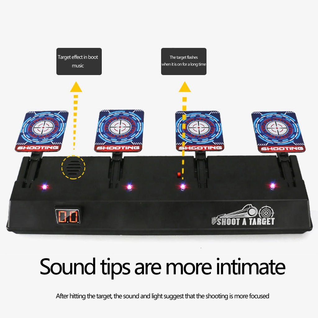 Electronic Scoring Shooting Targets 4 Targets LED Light Auto Reset Digital Targets L676